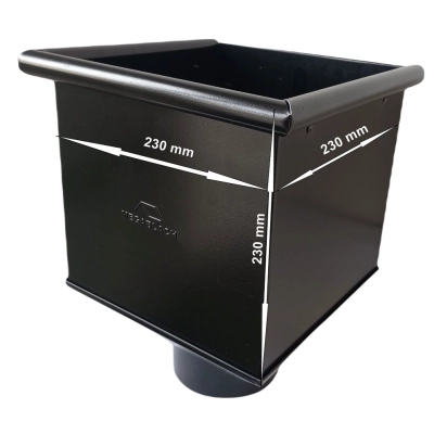 Kosz zlewowy, kosz spustowy do rury spustowej - BIEL Ral 9010